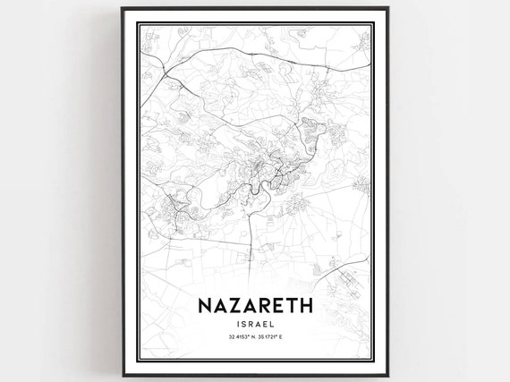 Nazareth Map Poster, City Street Decor