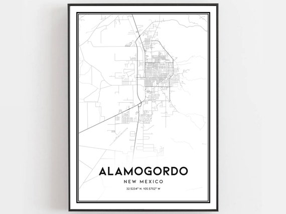 Alamogordo Map Art Print, New Mexico Street Map