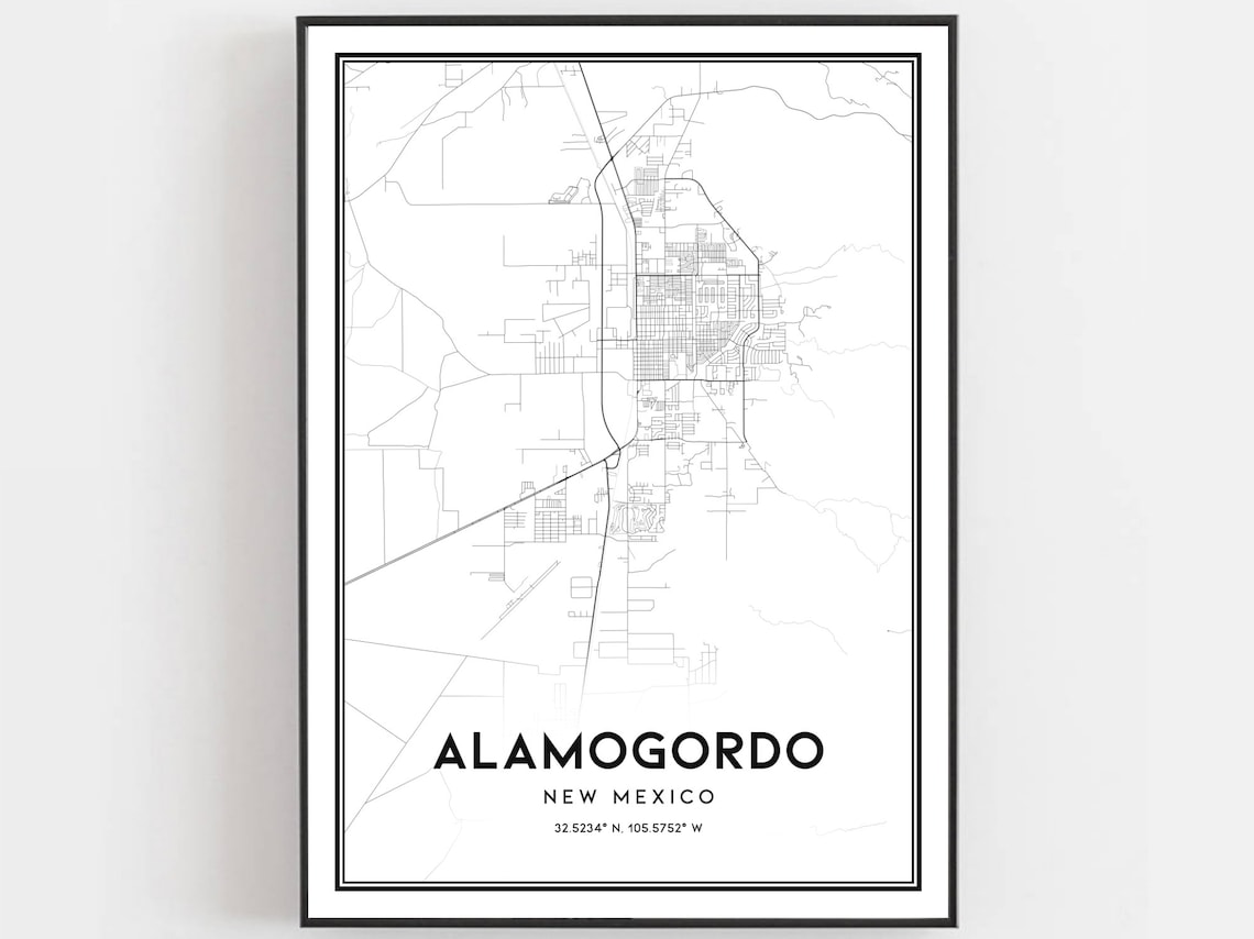 Alamogordo Map Art Print, New Mexico Street Map