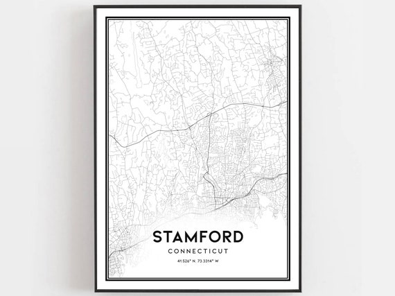 Stamford Map Poster Print, Connecticut Street Decor