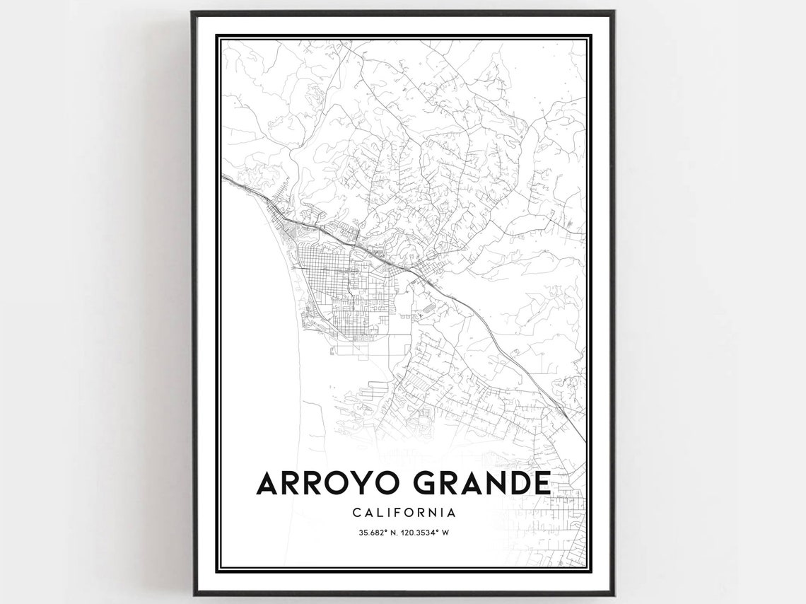 Arroyo Grande Map Art Print City Street