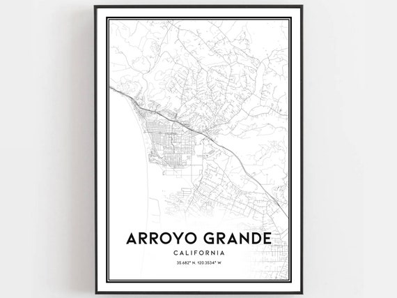 Arroyo Grande Map Art Print City Street
