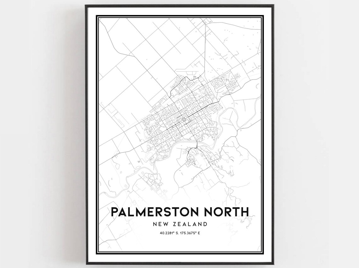 Palmerston North New Zealand City Map Minimalist Line Art Poster