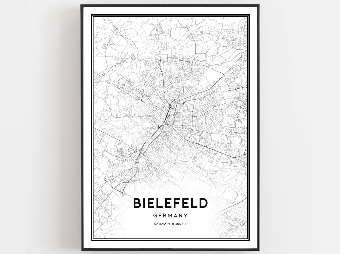 Bielefeld Map Print, City Street Decor