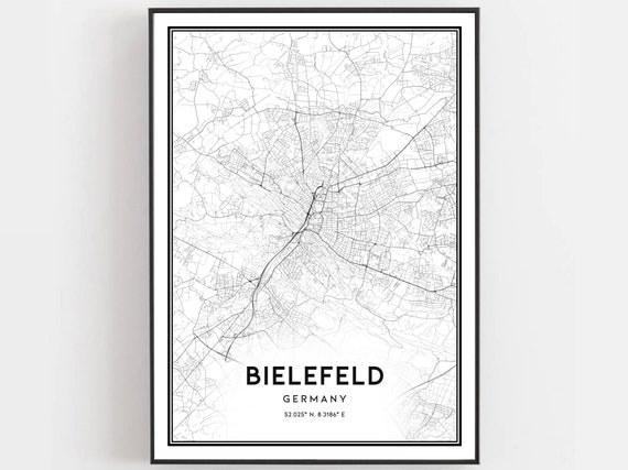 Bielefeld Map Print, City Street Decor