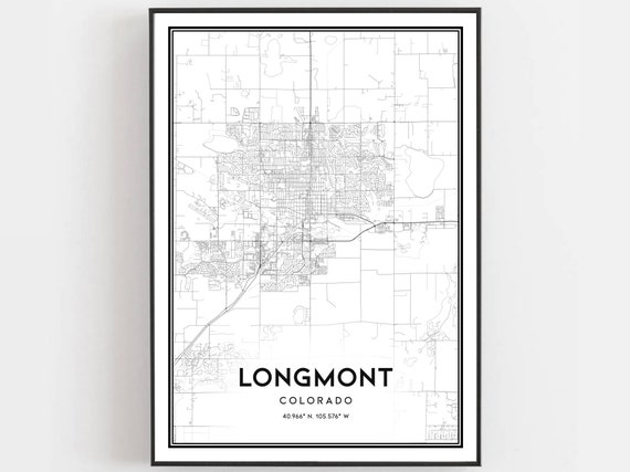 Longmont Map Print, Colorado City Travel Poster