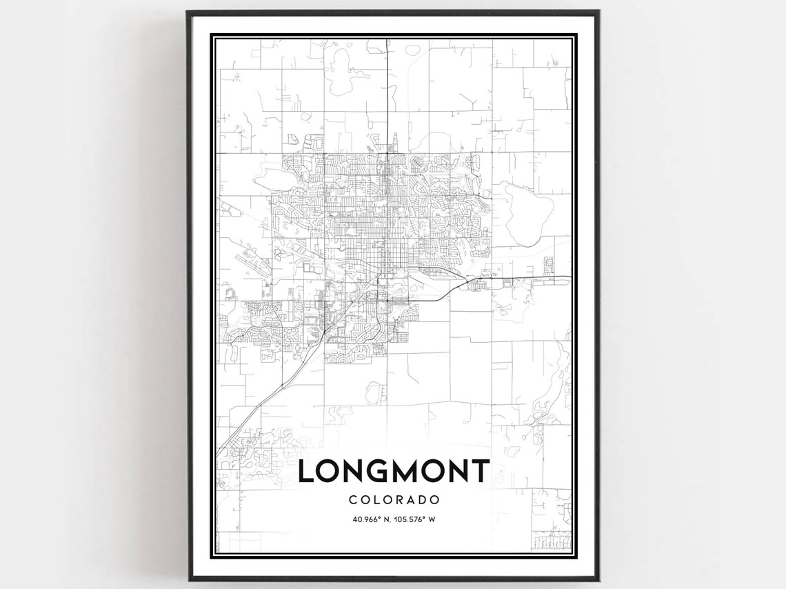 Longmont Map Print, Colorado City Travel Poster