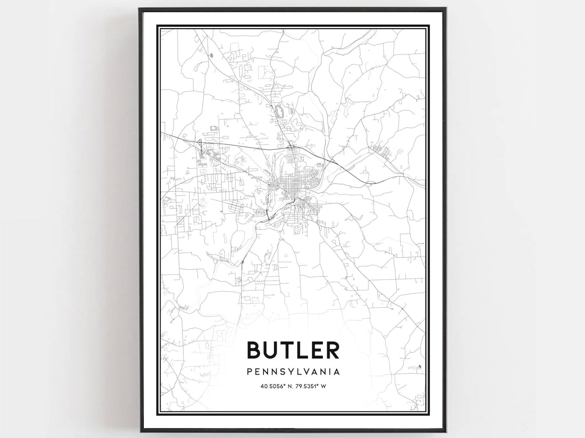 Butler Map Poster, Pennsylvania Street Decor