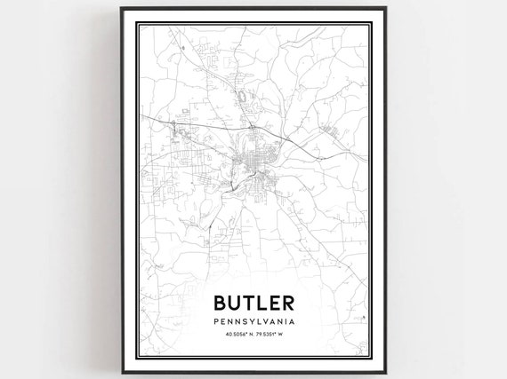 Butler Map Poster, Pennsylvania Street Decor