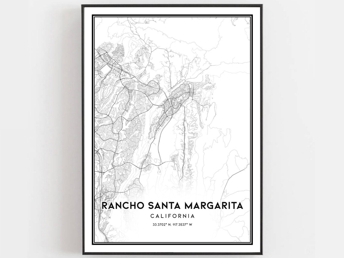 Rancho Santa Margarita California Minimalist Street Map Art Print