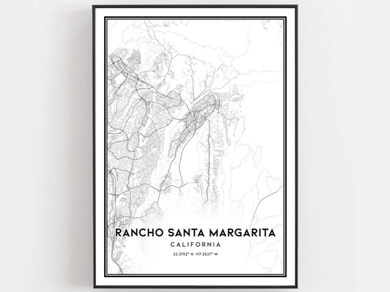 Rancho Santa Margarita California Minimalist Street Map Art Print