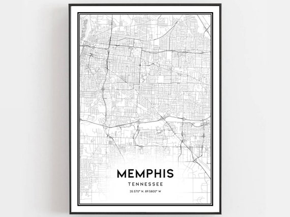 Memphis Map, Tennessee City Street Decor