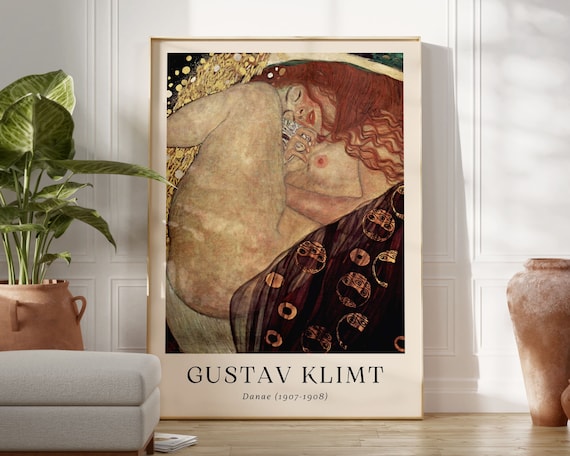 Gustav Klimt Print Danae Gustav Klimt Poster Gustav Klimt Exhibition Poster Vintage Wall Art Gustav Klimt