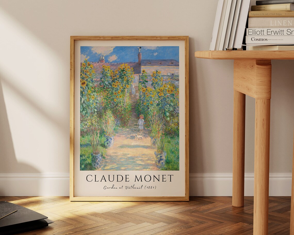 Claude Monet Garden at Vetheuil 1881 Sunflowers Child Poster