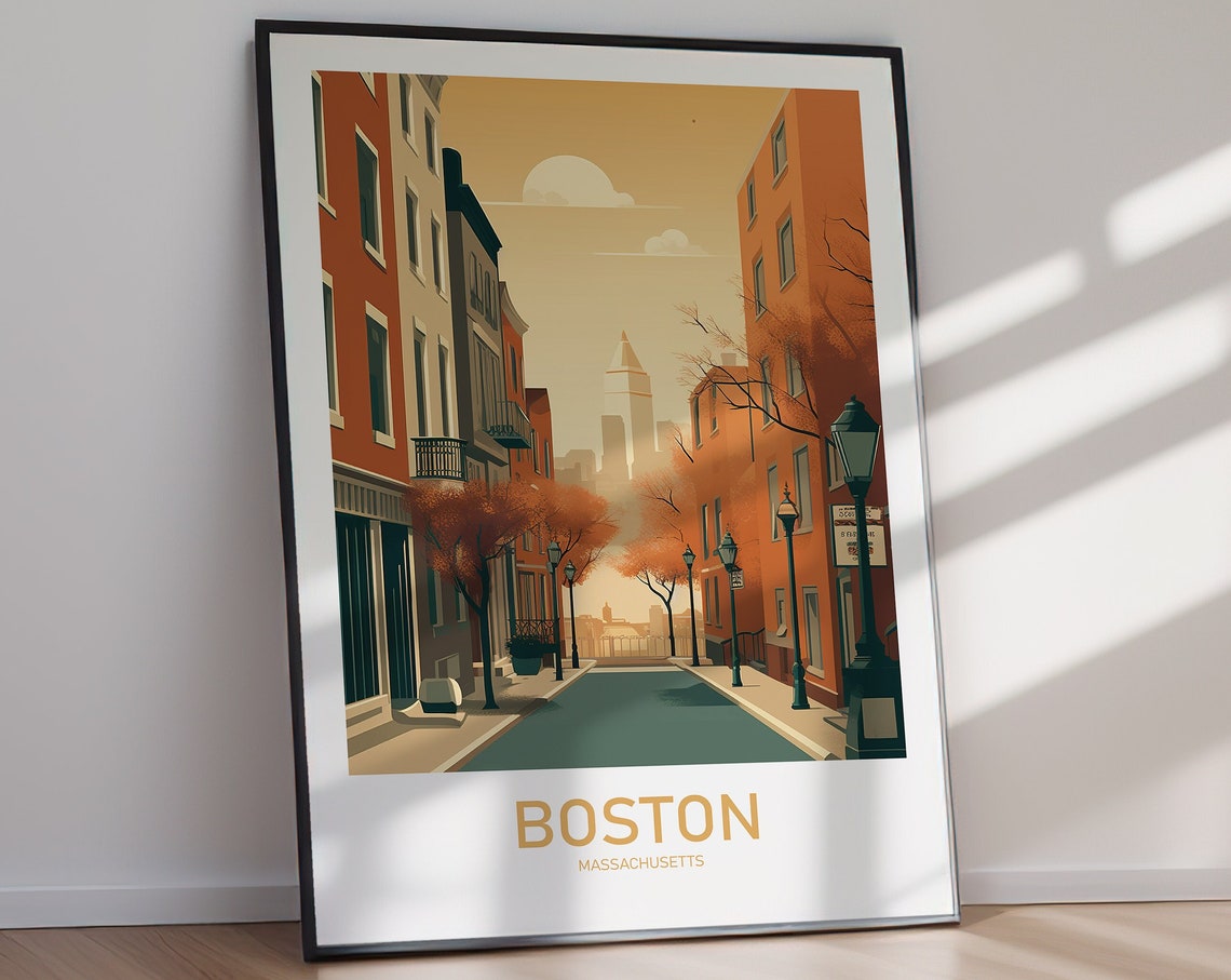 Boston Hiking Travel Gift Poster - Image 2
