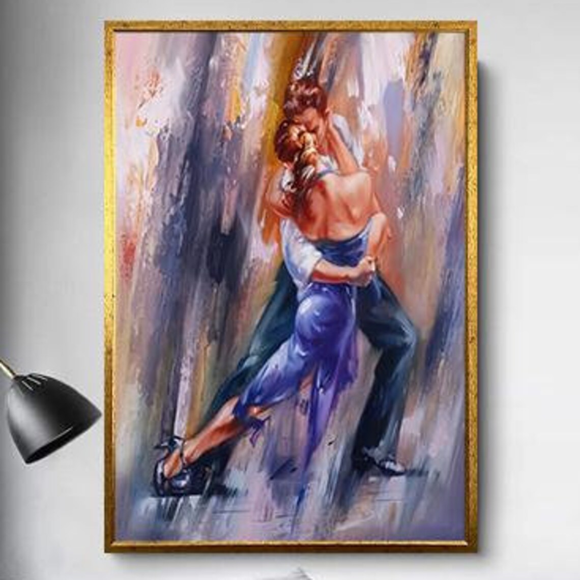 Romantic Ballroom Dancers in Flowing Blue Dress Dance Poster - Image 5