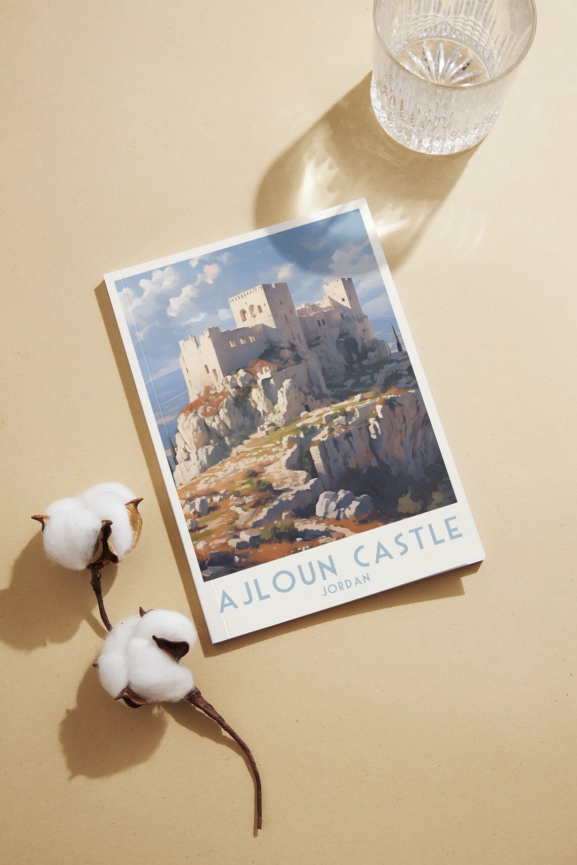 Ajloun Castle Jordan Medieval Hilltop Fortress Vintage Travel Poster - Image 2