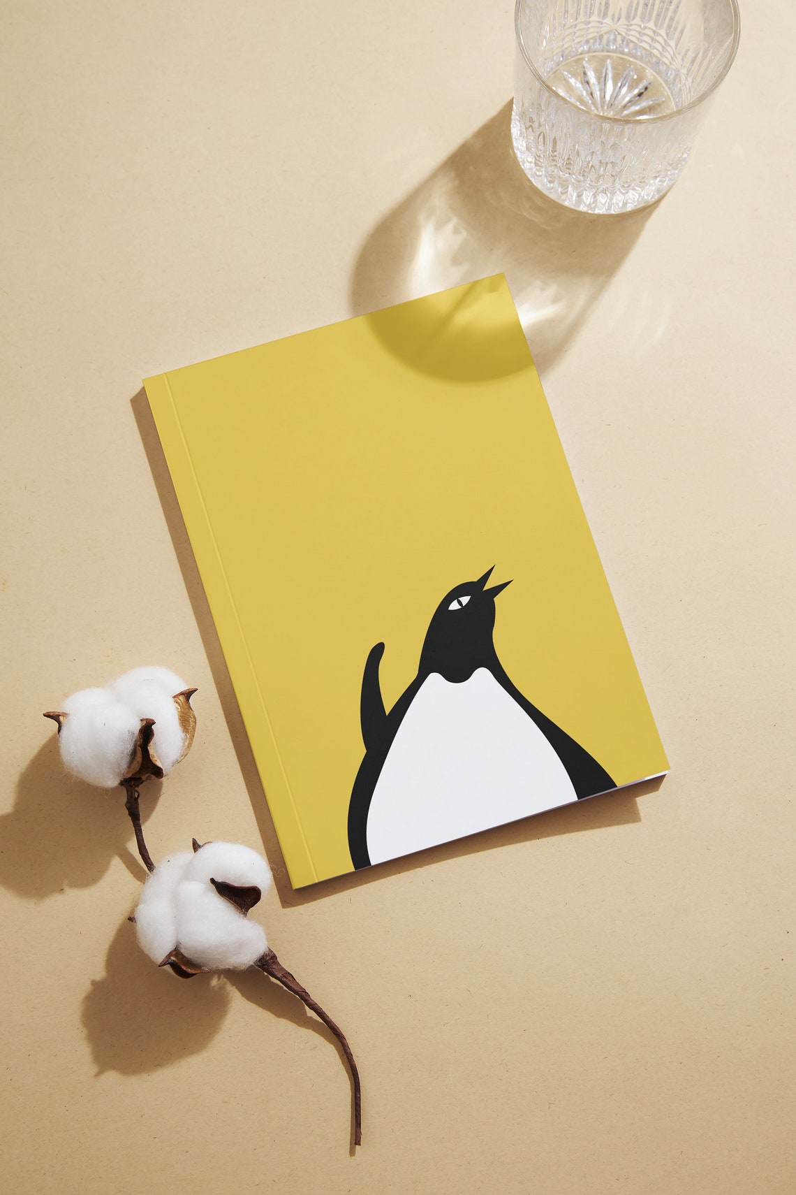 Minimalist Penguin Silhouette Mustard Yellow Kids Nursery Poster - Image 3
