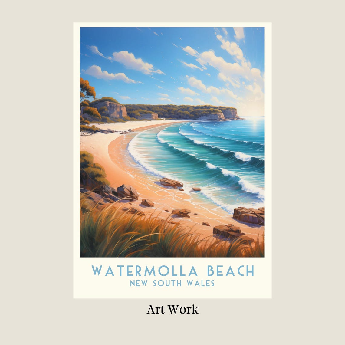 Watermolla Beach Turquoise Surf Waves New South Wales Travel Poster - Image 2