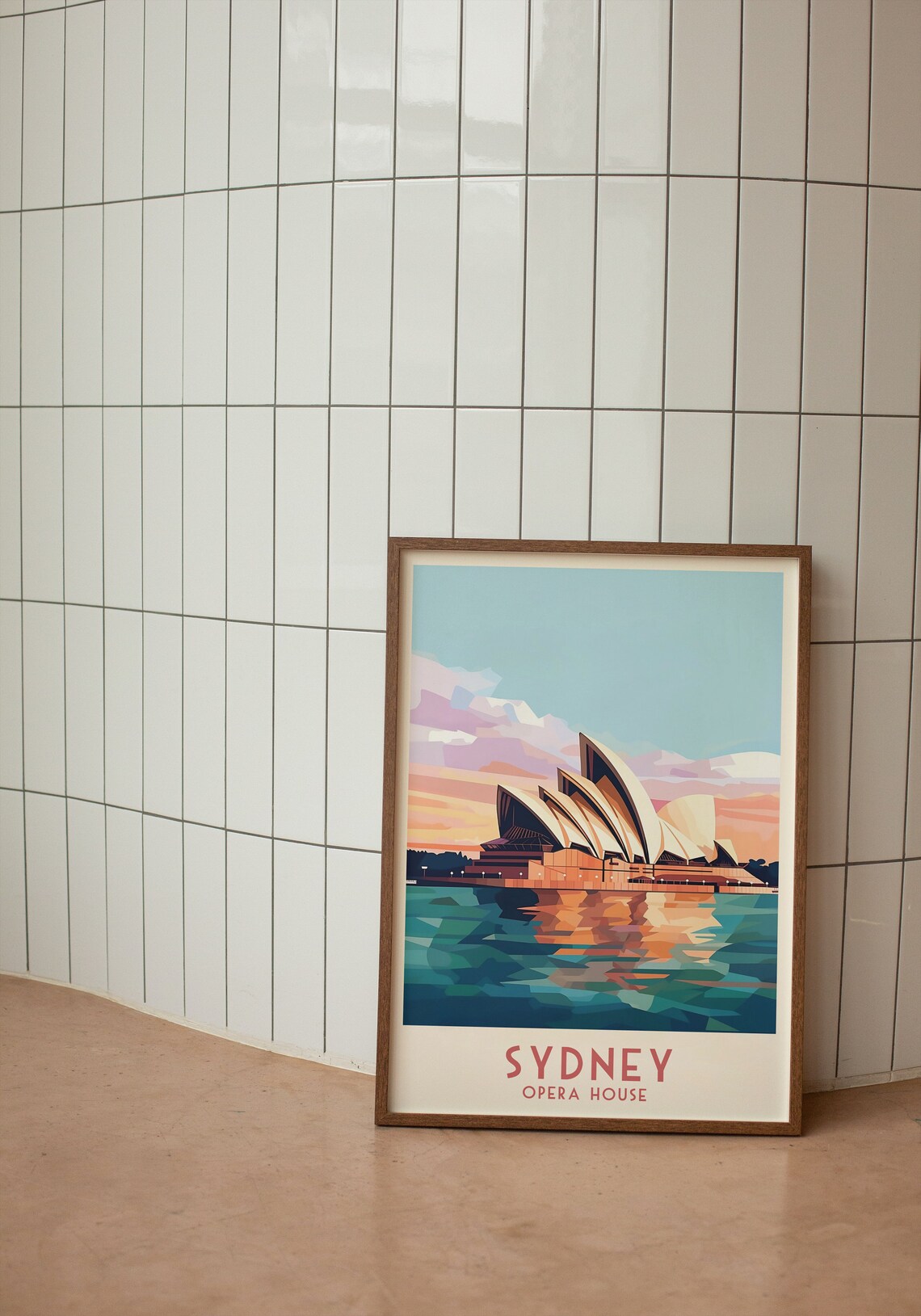 Sydney Opera House Harbor Sunset Teal Modern Art Travel Poster - Image 3