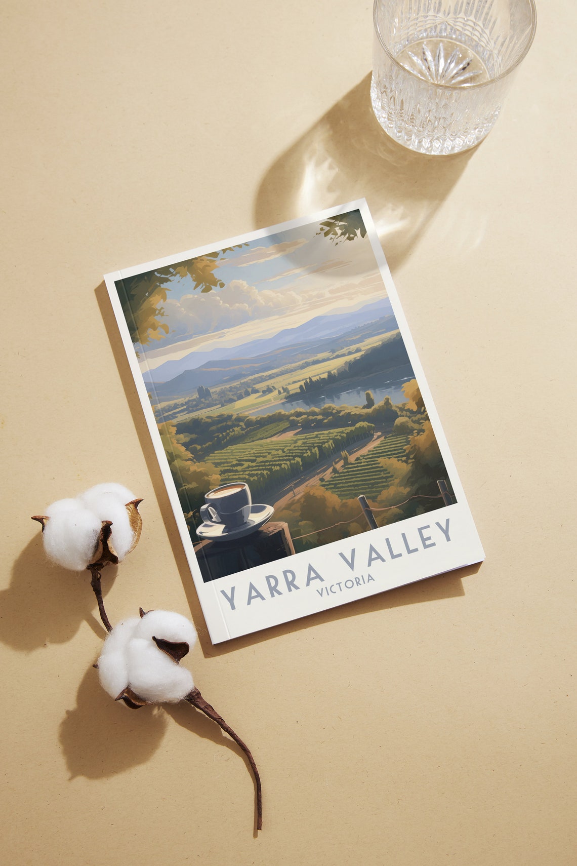 Yarra Valley Victoria Poster with Coffee Over Vineyards and Lake - Image 2