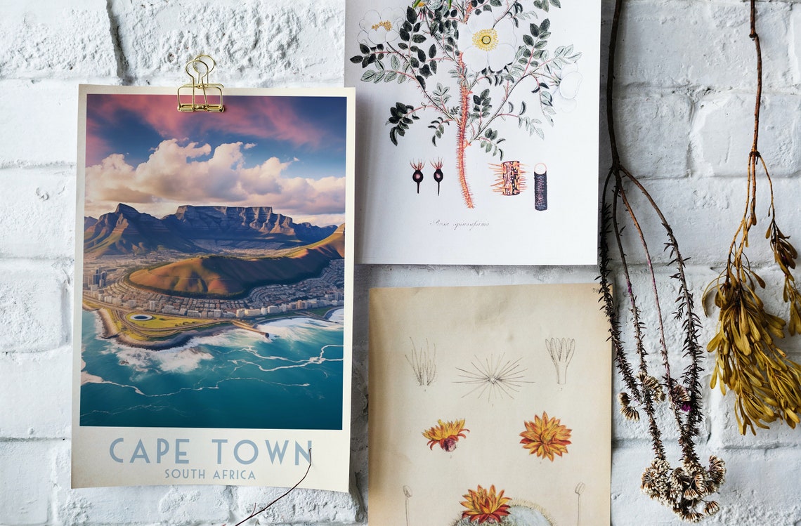 Cape Town South Africa Poster with Table Mountain and Coastline - Image 4