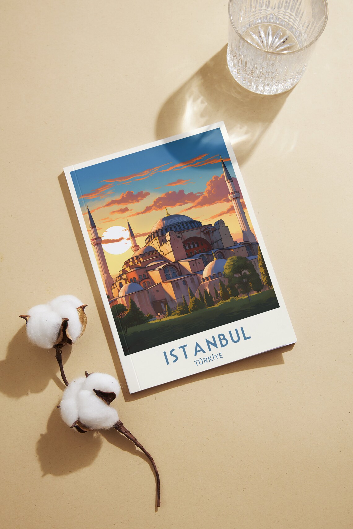 Istanbul Hagia Sophia Sunset Golden Hour Vintage Travel Poster - Image 2