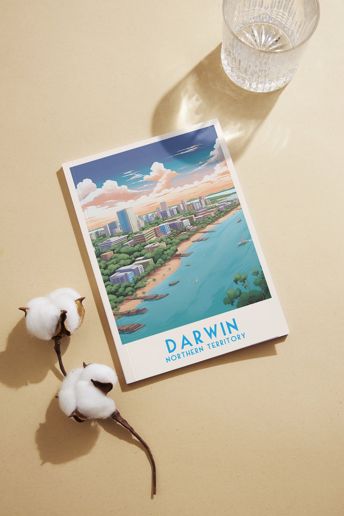 Darwin Northern Territory Tropical Harbor Skyline Aerial Poster - Image 2