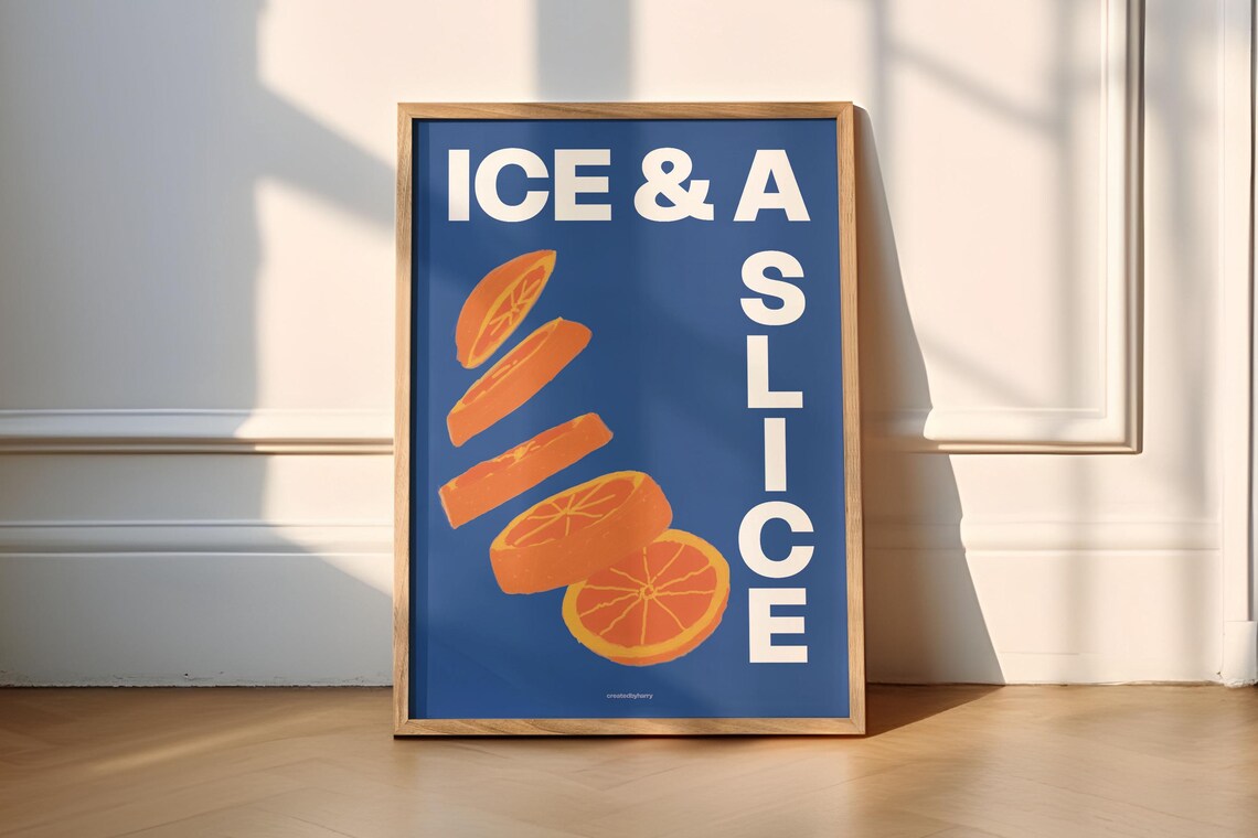 Ice A Slice Handillustrated Summer Poster