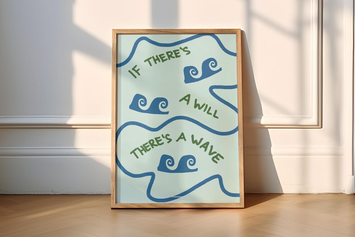 Summer Wave Handillustrated Ocean Art Print