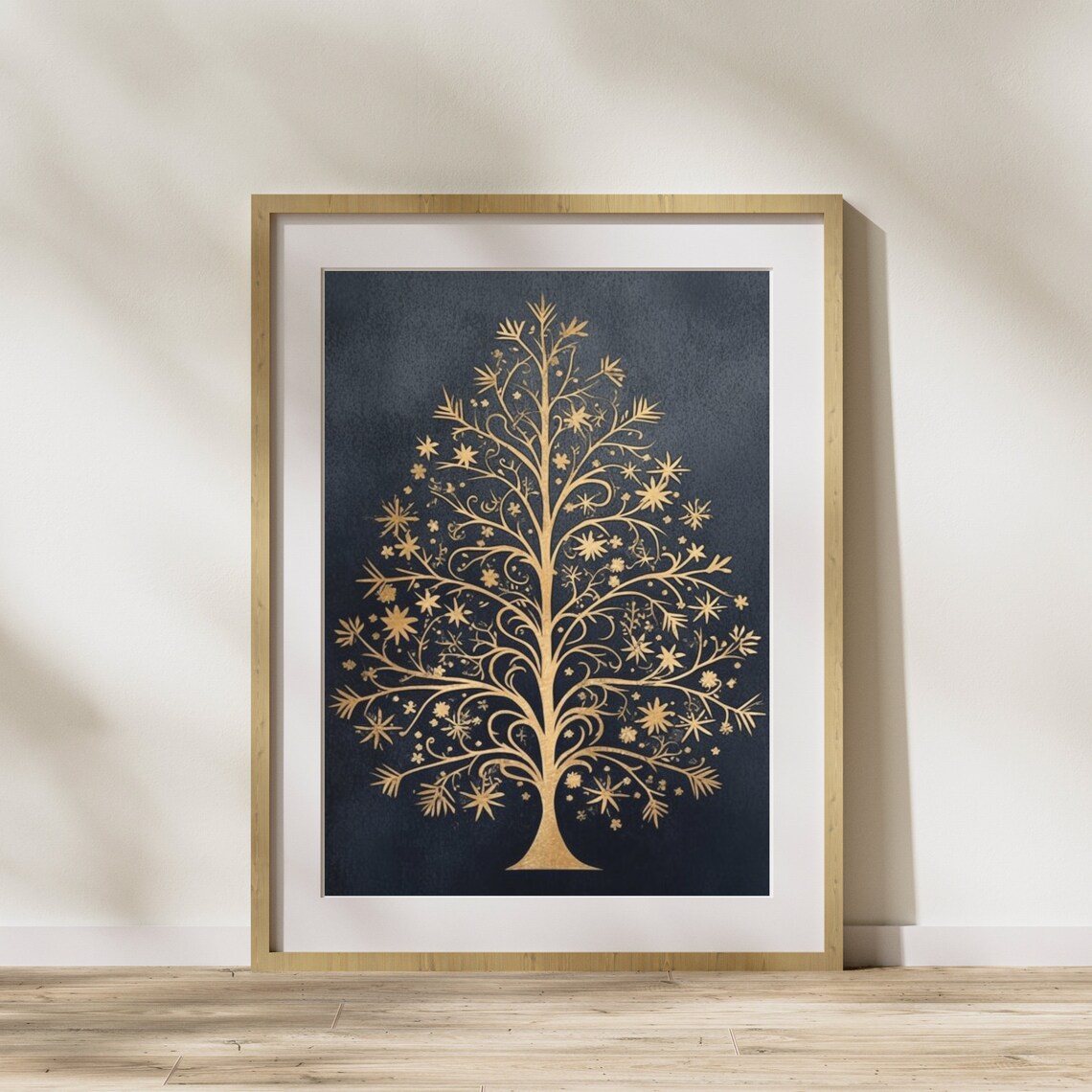 Golden Tree Of Life Starry Christmas Elegant Chic Festive Poster - Image 4