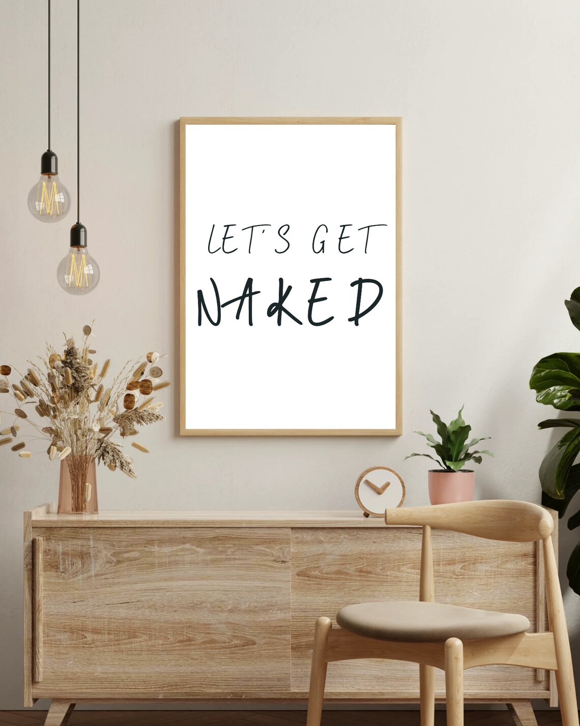 Let's Get Naked Quote, Typography Poster - Image 3