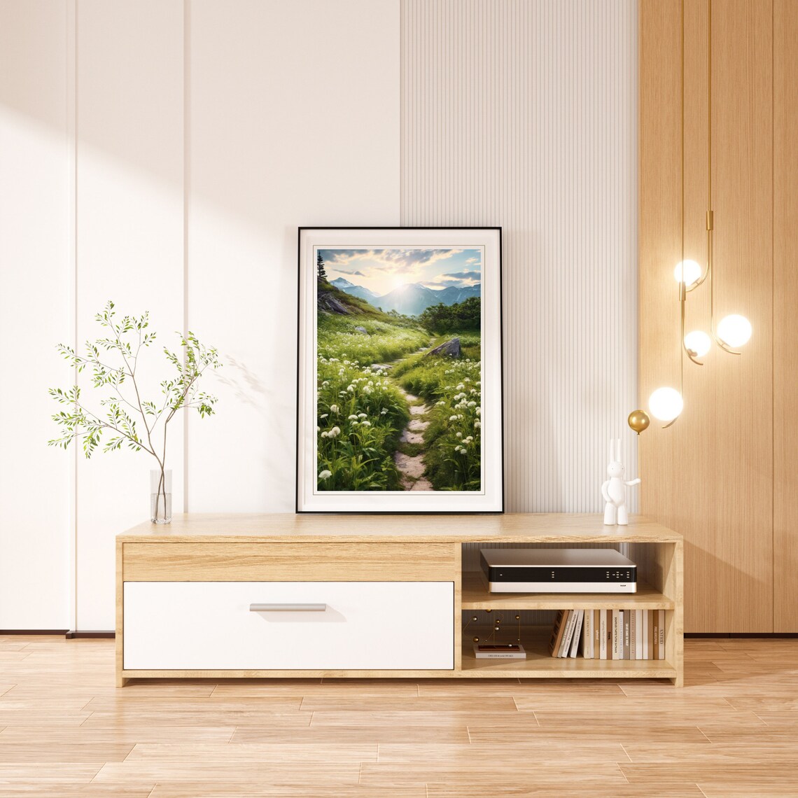 Alpine Wildflower Meadow Trail In Mountains Summer Morning Poster - Image 4