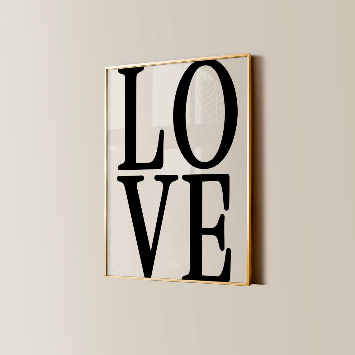 Love Bold Black Serif Typography Poster Neutral Minimalist Decor - Image 4
