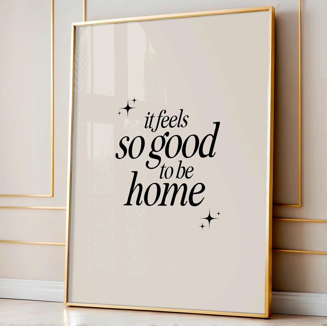 Good To Be Home Typography Wall Art, Neutral Poster