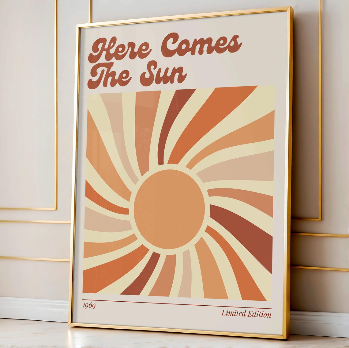 Here Comes the Sun 1969 Retro Sunburst Limited Edition Poster