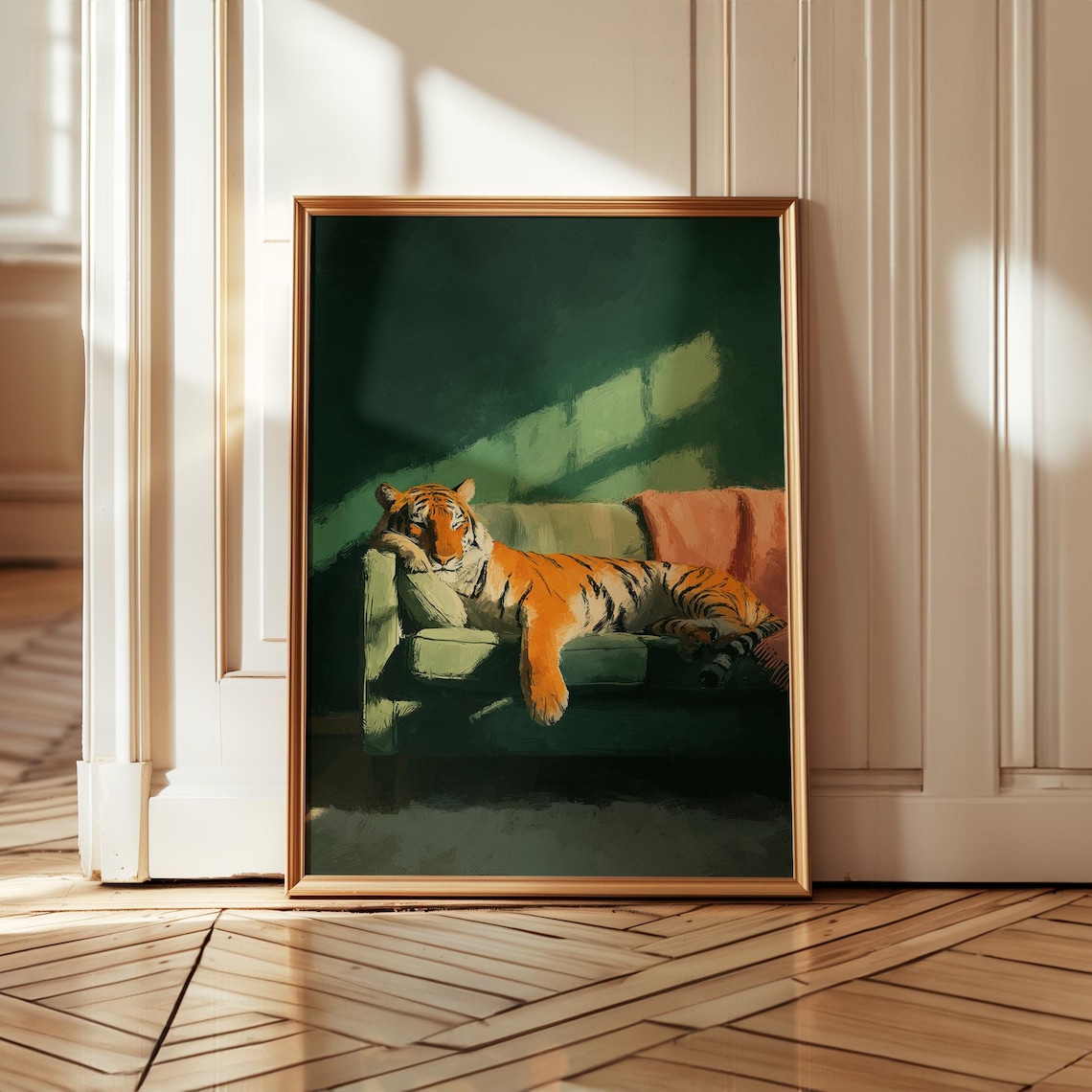 Tiger Wall Art, Moody Maximalist Jungle Decor