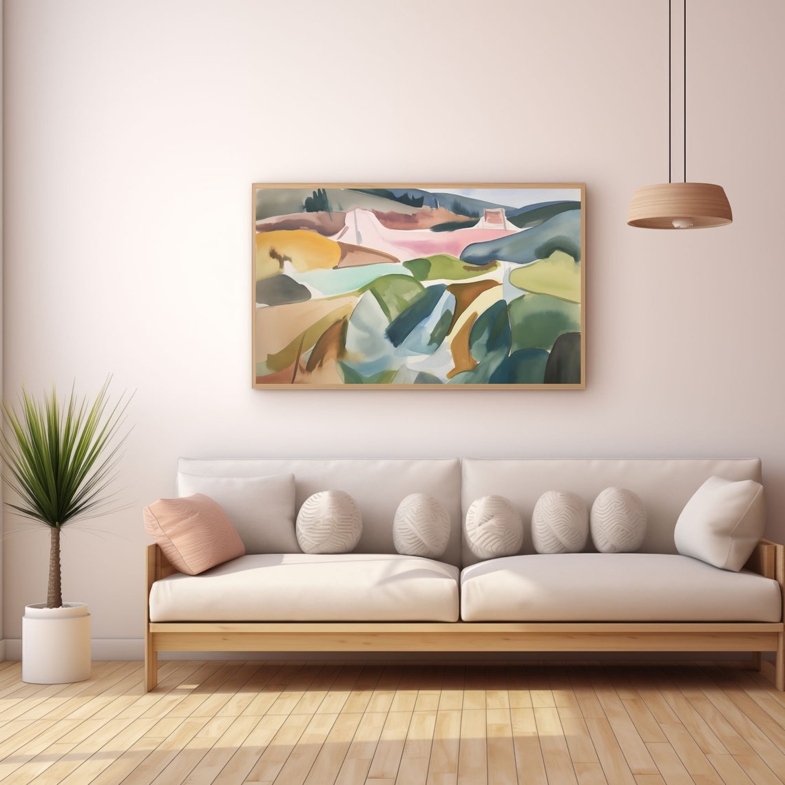 Abstract Mountain Landscape Modern Art Abstract Landscape Painting Colorful Watercolor Print Instant - Image 3