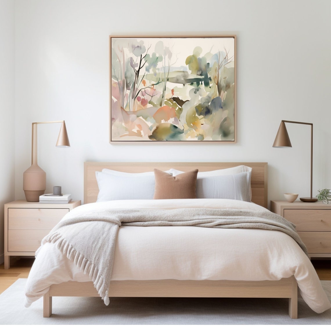 Abstract Landscape Watercolor Abstract Painting Tree Landscape Print Landscape Instant - Image 3