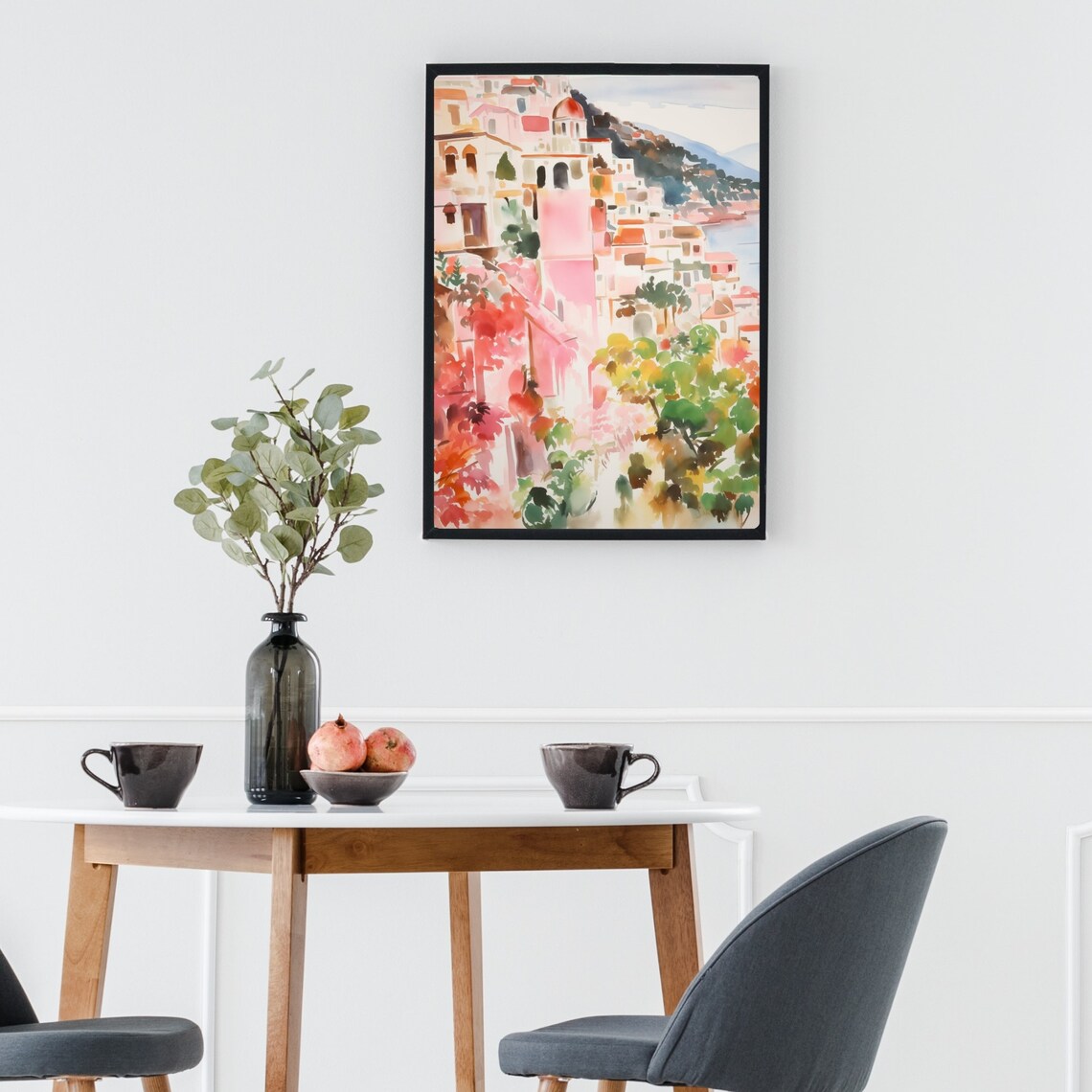 Cinque Terre Watercolor Art Print, Italian Riviera - Image 3