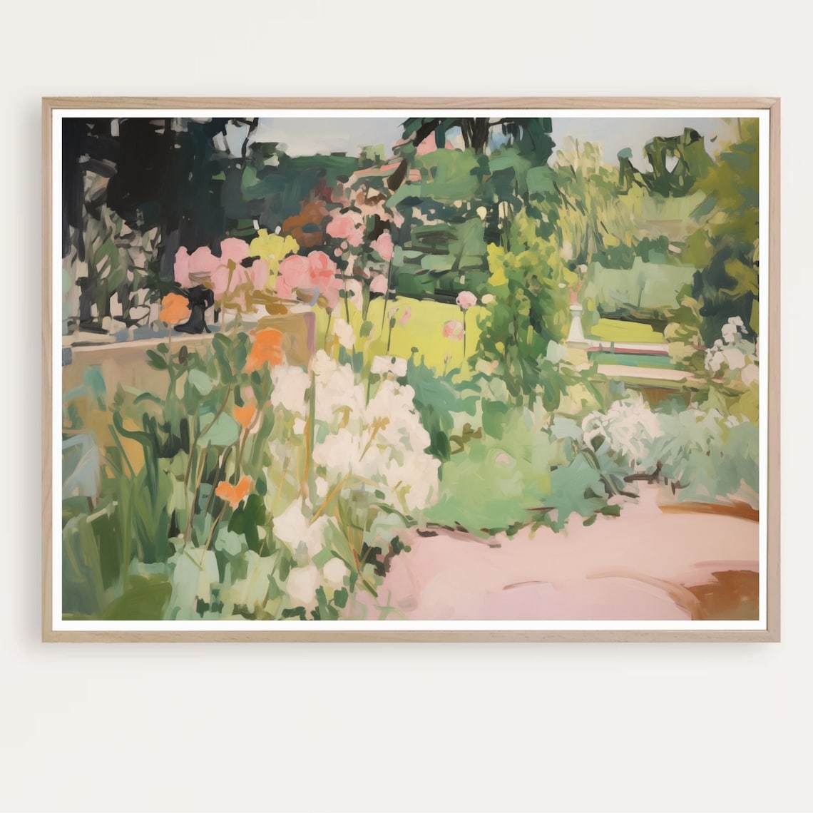Modern Summer Garden Floral Art Print, Boho Style