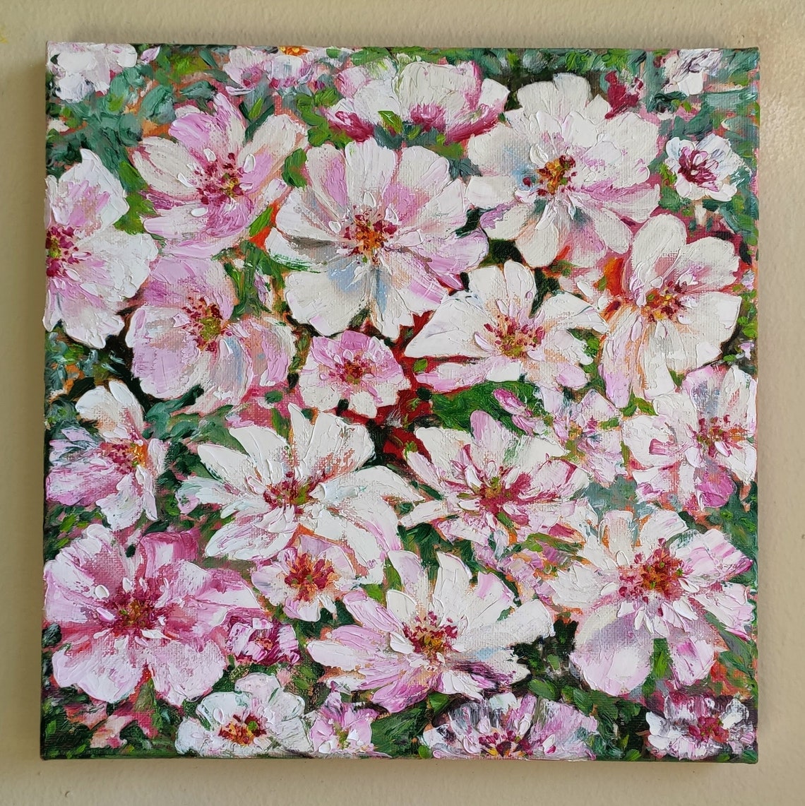 White Pink Spring Blossom Cluster Floral Painting Soft Romantic Poster - Image 4