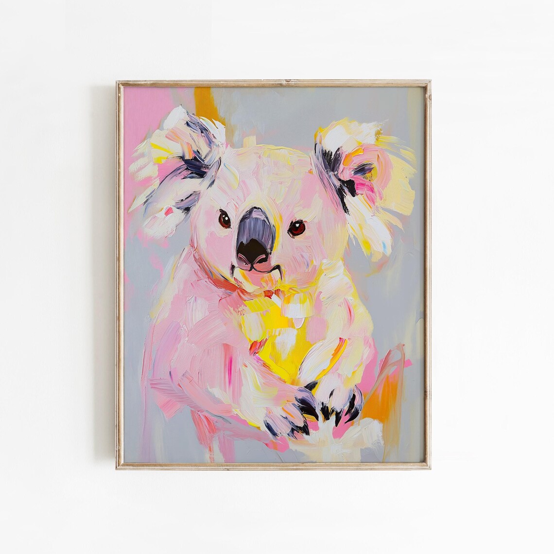 Colorful Koala Bear Portrait Abstract Animal Painting Wall Art