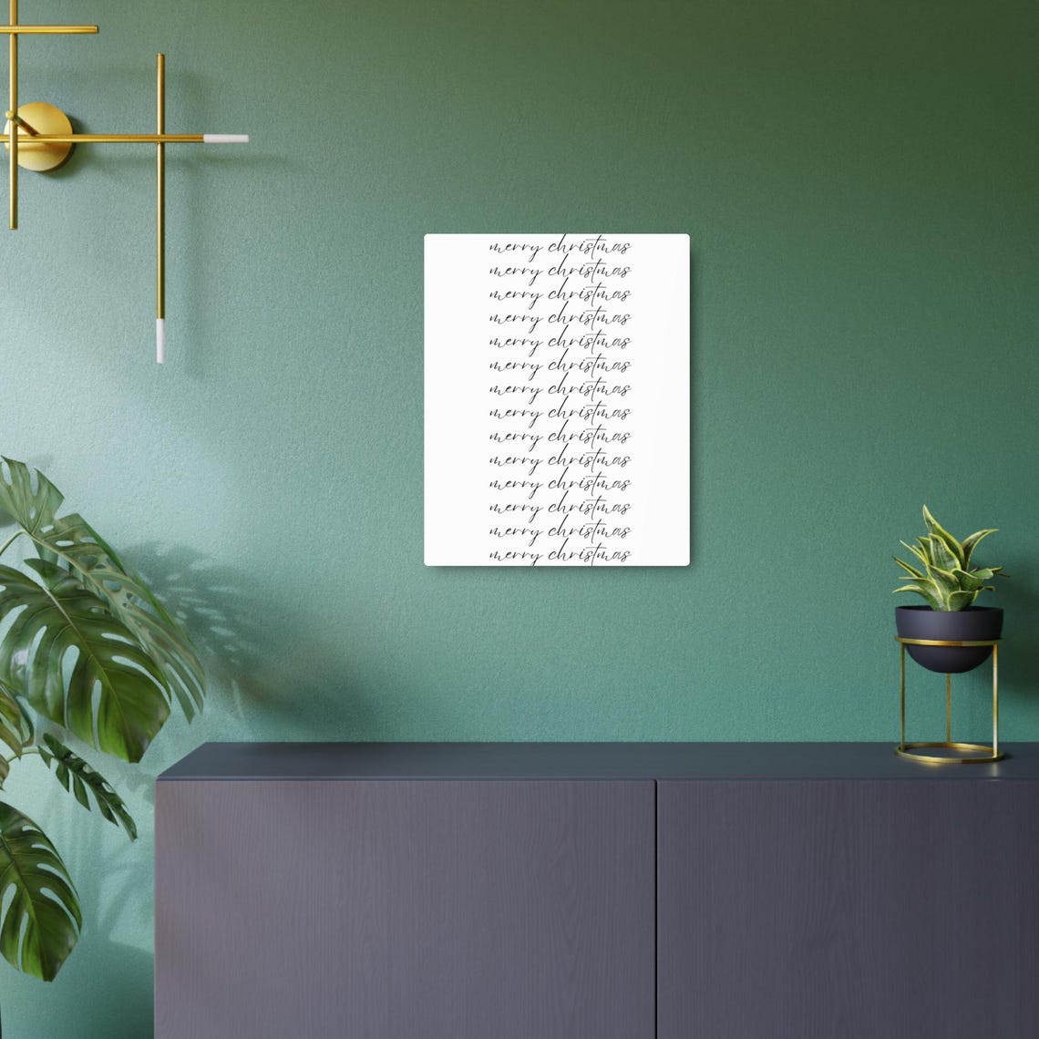 Merry Christmas Repeated Script Rows Minimalist Typography Poster - Image 2