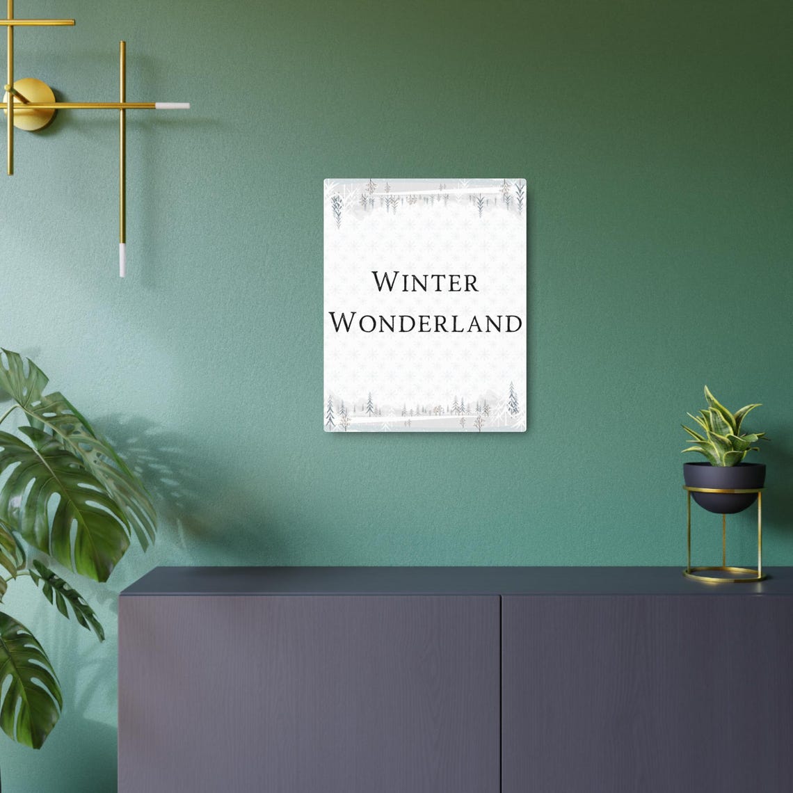 Winter Wonderland Snowy Forest Border Minimalist Holiday Poster - Image 2