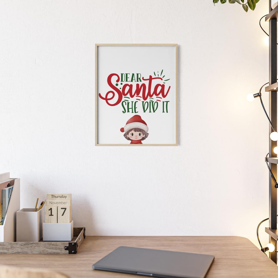 Dear Santa She Did It Funny Graduation Gift Party Poster Decor - Image 2