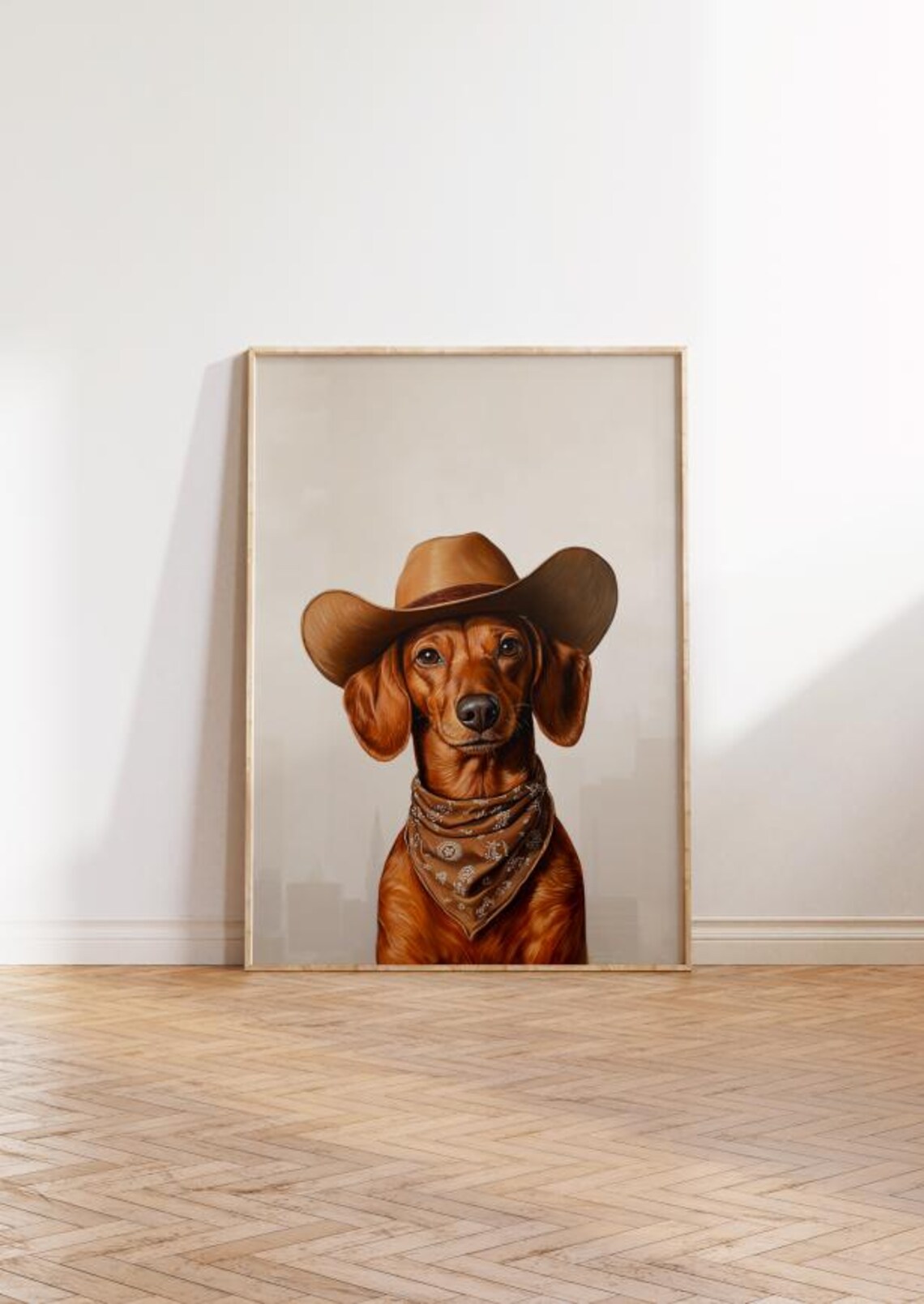 Red Dachshund Dog Vintage Western Art Print - Image 2