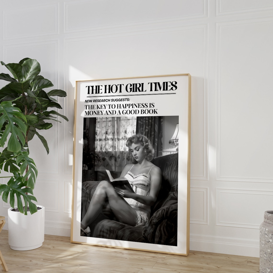 The Hot Girl Times Book Lover Money and a Good Book Newspaper Poster