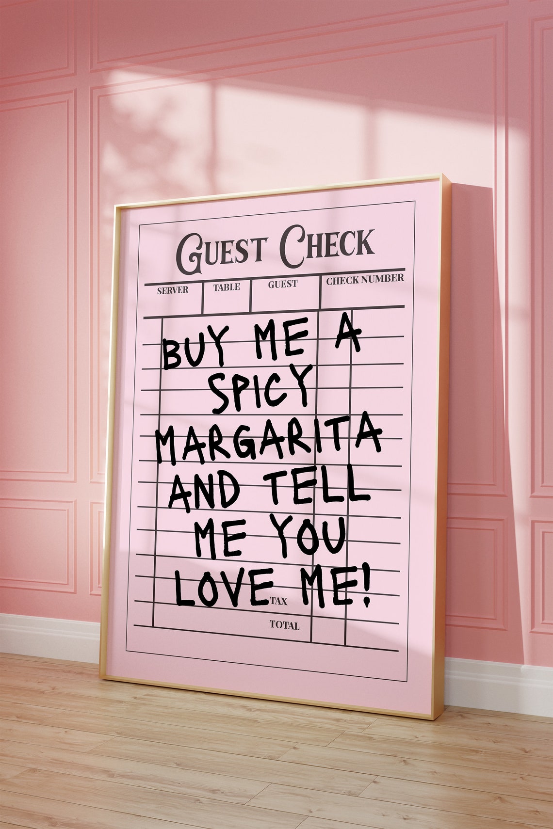 Buy Me A Spicy Margarita Vintage Guest Check Quote Poster Dorm