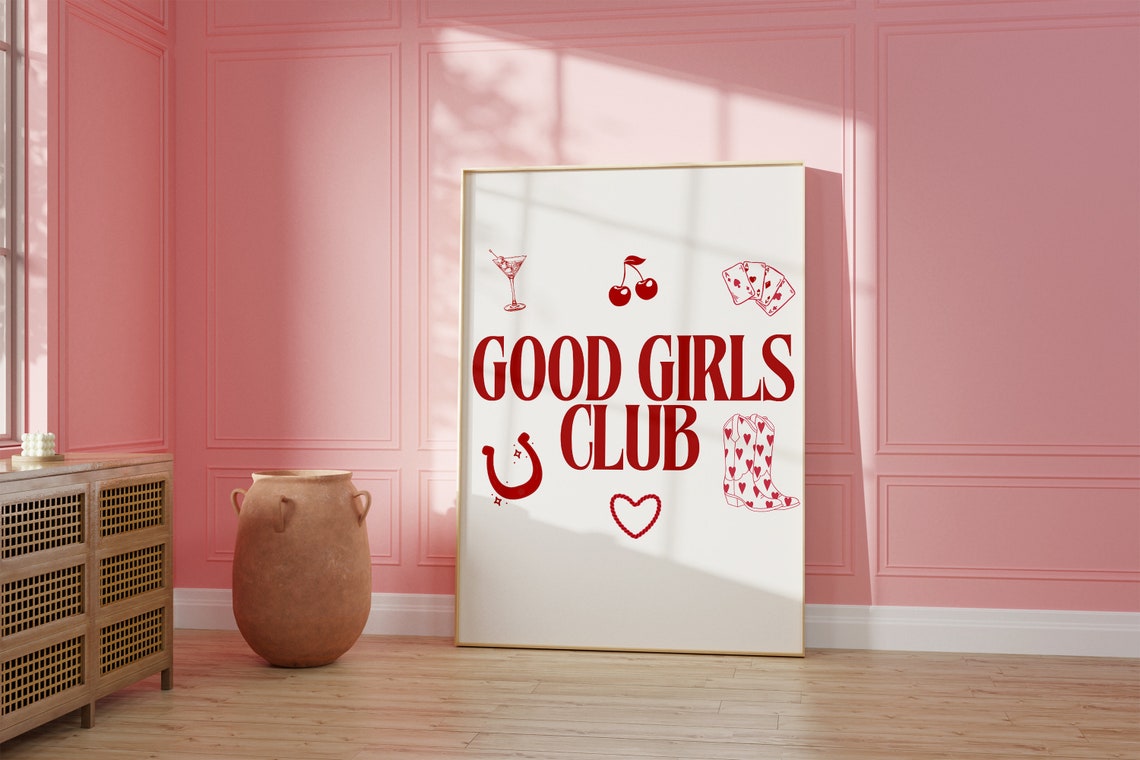 Good Girls Club Cowgirl Aesthetic Vintage Western Art Rodeo Cowboy Western Print Western Decor Preppy Art